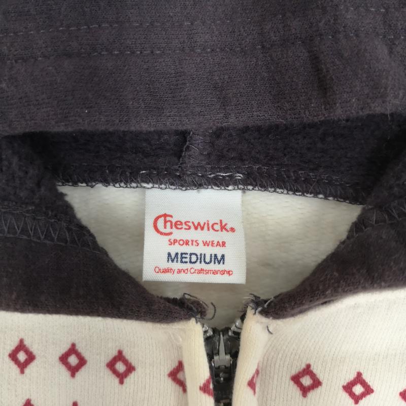 チェスウィック CHESWICK パーカー 長袖 カナダ製 雪柄 ノルディック柄 ハーフジップ パーカー スウェット M 紺 / ネイビー / navy メンズ USED 古着 中古 50163778