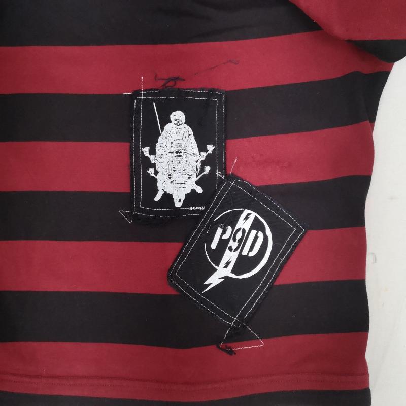 エゴトリッピング EGO TRIPPING Tシャツ 半袖 PROPA9ANDA ボーダー柄 オーバーサイズ Tシャツ 46 赤 / レッド / red メンズ USED 古着 中古 50163781