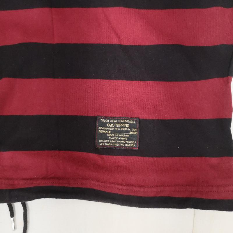 エゴトリッピング EGO TRIPPING Tシャツ 半袖 PROPA9ANDA ボーダー柄 オーバーサイズ Tシャツ 46 赤 / レッド / red メンズ USED 古着 中古 50163781