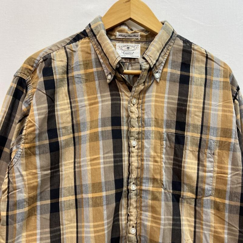 ヴィンテージ VINTAGE Tシャツ 長袖 60s Campus USA製 Whiskey Tone Plaid チェック ボタンダウンシャツ L メンズ USED 古着 中古 50163790