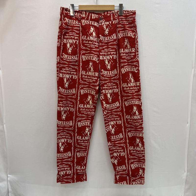 ヒステリックグラマー HYSTERIC GLAMOUR ボトムス ボトムス ガール WHISKY 総柄 テーパードパンツ 02201AP04 M 赤 / レッド / red メンズ USED 古着 中古 50163792
