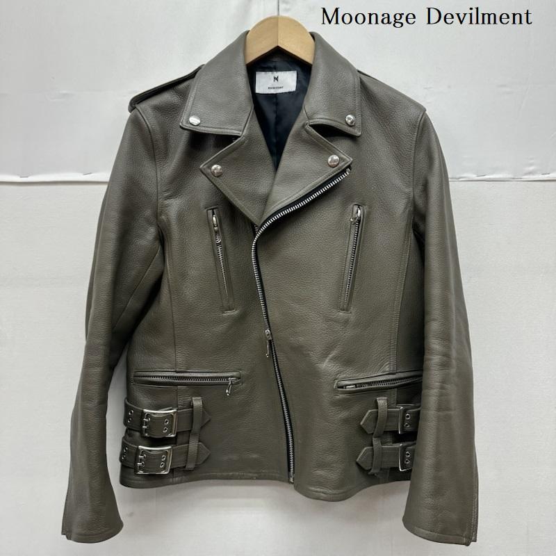 ムーンエイジデビルメント Moonage Devilment ジャケット、上着 ライダース カウ レザー ダブル ライダース ジャケット MLLC-J-0001 46 ベージュ / ベージュ / beige メンズ USED 古着 中古 50163793