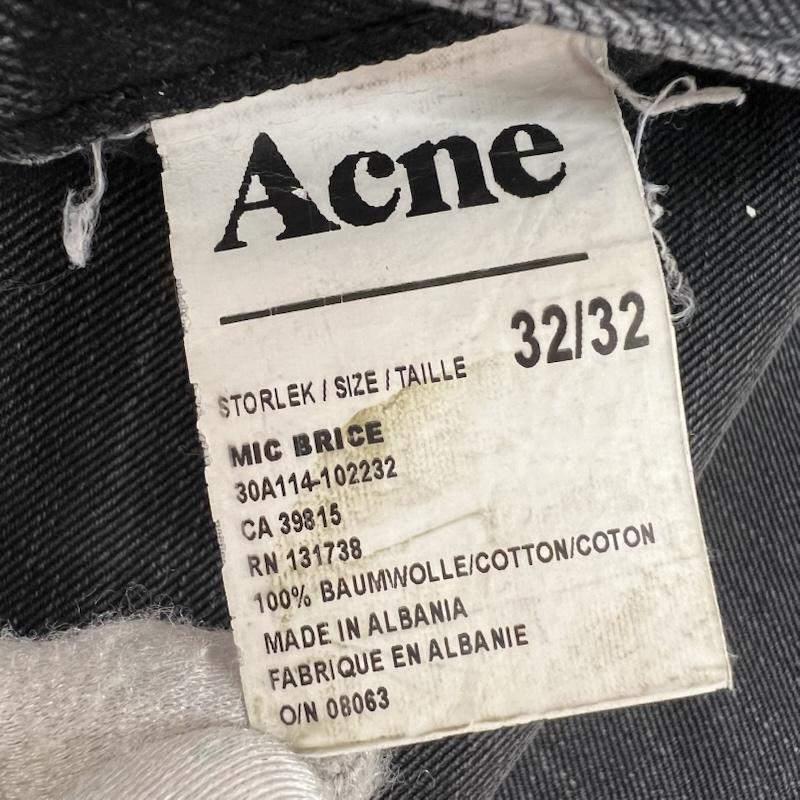 アクネジーンズ ACNEJEANS パンツ デニム、ジーンズ Mic Brice 初期 ストレート ブラックデニムパンツ 32インチ メンズ USED 古着 中古 50163794