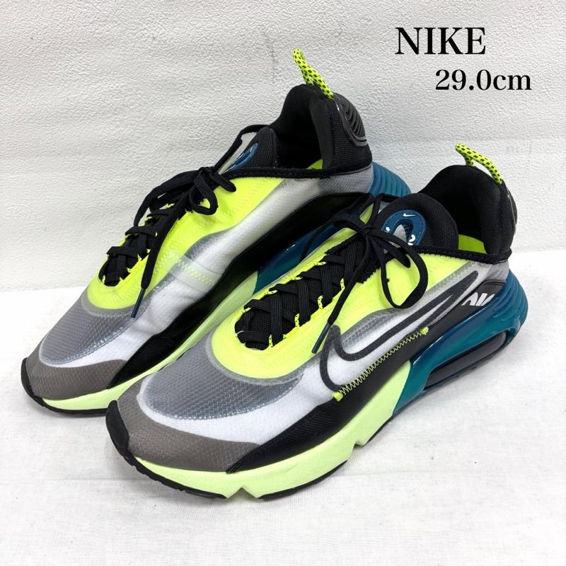 ナイキ NIKE スニーカー スニーカー AIRMAX エアマックス レースアップ ローカットスニーカー BV9977-101 ネオンイエロー 29.0cm ロゴ、文字 黄 / イエロー / yellow X 黒 / ブラック / black X 青 / ブルー / blue メンズ USED 古着 中古 50163798
