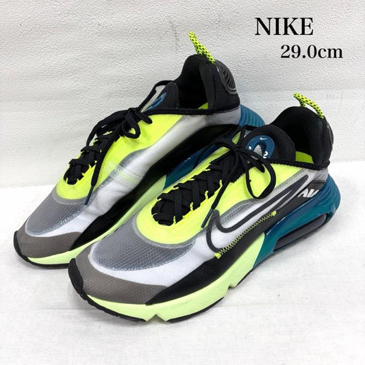 ナイキ NIKE スニーカー スニーカー AIRMAX エアマックス レースアップ ローカットスニーカー BV9977-101 ネオンイエロー 29.0cm ロゴ、文字 黄 / イエロー / yellow X 黒 / ブラック / black X 青 / ブルー / blue メンズ USED 古着 中古 50163798