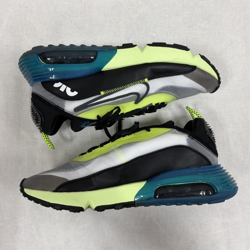 ナイキ NIKE スニーカー スニーカー AIRMAX エアマックス レースアップ ローカットスニーカー BV9977-101 ネオンイエロー 29.0cm ロゴ、文字 黄 / イエロー / yellow X 黒 / ブラック / black X 青 / ブルー / blue メンズ USED 古着 中古 50163798