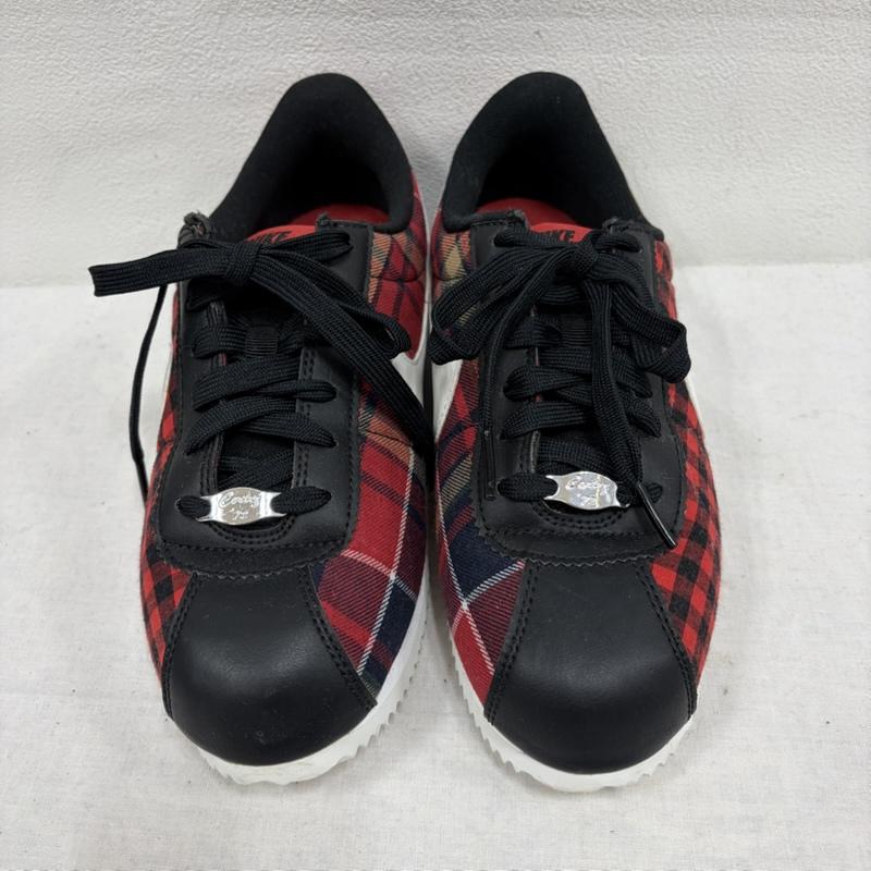 ナイキ NIKE スニーカー スニーカー AA3498-003 CORTEZ BASIC TXT SE GS Plaid コルテッツ ベーシック テキスタイル チェック ローカット スニーカー 24.5cm チェック X ロゴ、文字 桃 / ピンク / pink X 黒 / ブラック / black レディース USED 古着 中古 50163799