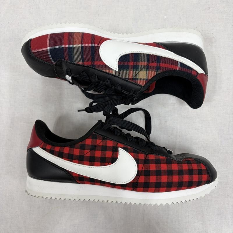 ナイキ NIKE スニーカー スニーカー AA3498-003 CORTEZ BASIC TXT SE GS Plaid コルテッツ ベーシック テキスタイル チェック ローカット スニーカー 24.5cm チェック X ロゴ、文字 桃 / ピンク / pink X 黒 / ブラック / black レディース USED 古着 中古 50163799