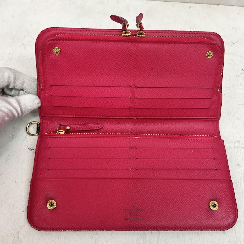 ルイヴィトン LOUIS VUITTON 財布 長財布 モノグラム ポルトフォイユ・アンソリット M60250 CA1009 - 茶 / ブラウン / brown X 桃 / ピンク / pink レディース USED 古着 中古 50163802