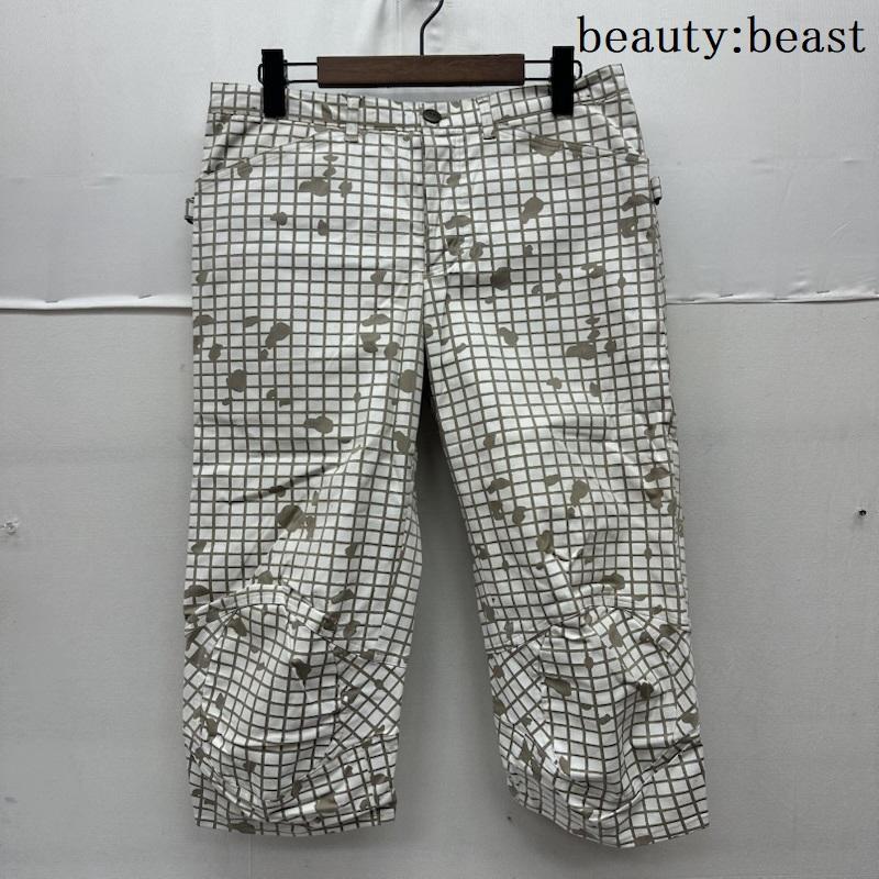 ビューティビースト beauty:beast パンツ ショートパンツ 90s 00s 変形 コーティング チェック ハーフ パンツ M 白 / ホワイト / white メンズ USED 古着 中古 50163805