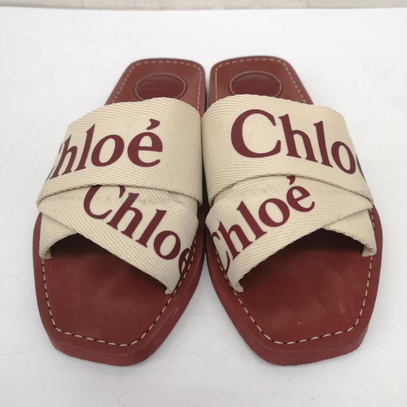 クロエ Chloe サンダル サンダル 36 Woody フラット ミュール ロゴ リボン スクエアトゥ 23.0cm 赤 / レッド / red レディース USED 古着 中古 50163817