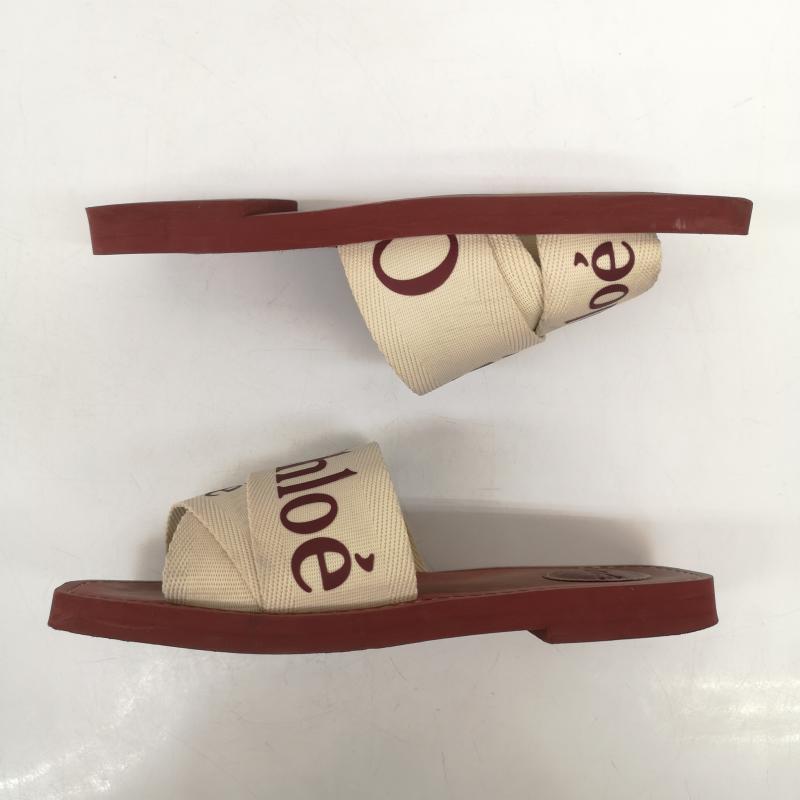 クロエ Chloe サンダル サンダル 36 Woody フラット ミュール ロゴ リボン スクエアトゥ 23.0cm 赤 / レッド / red レディース USED 古着 中古 50163817