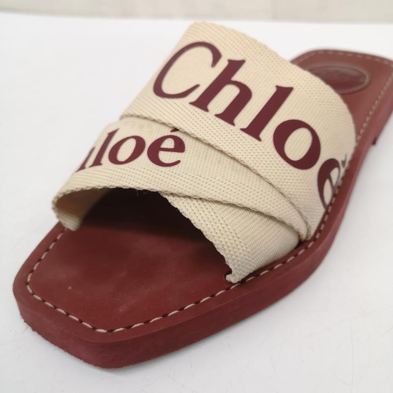 クロエ Chloe サンダル サンダル 36 Woody フラット ミュール ロゴ リボン スクエアトゥ 23.0cm 赤 / レッド / red レディース USED 古着 中古 50163817