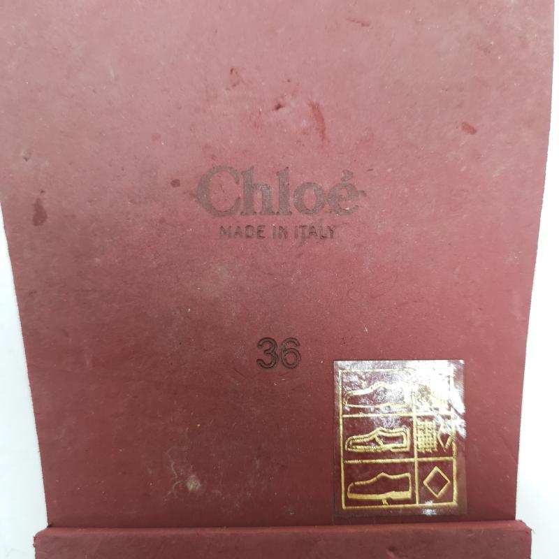 クロエ Chloe サンダル サンダル 36 Woody フラット ミュール ロゴ リボン スクエアトゥ 23.0cm 赤 / レッド / red レディース USED 古着 中古 50163817