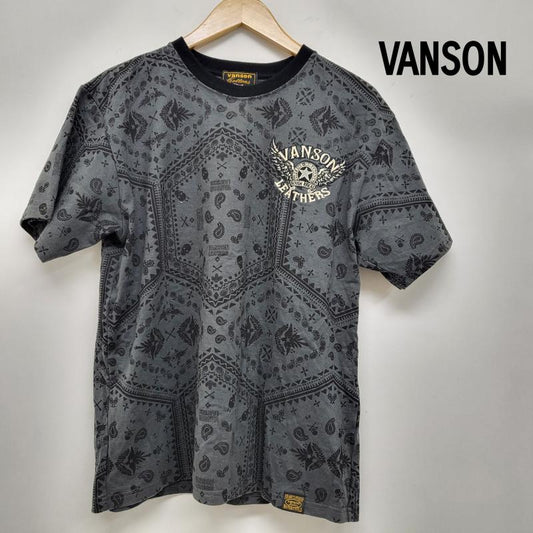 ヴァンソン VANSON Tシャツ 半袖 ペイズリー柄 スカル バイカー アメカジ L 灰 / グレー / gray メンズ USED 古着 中古 50163820