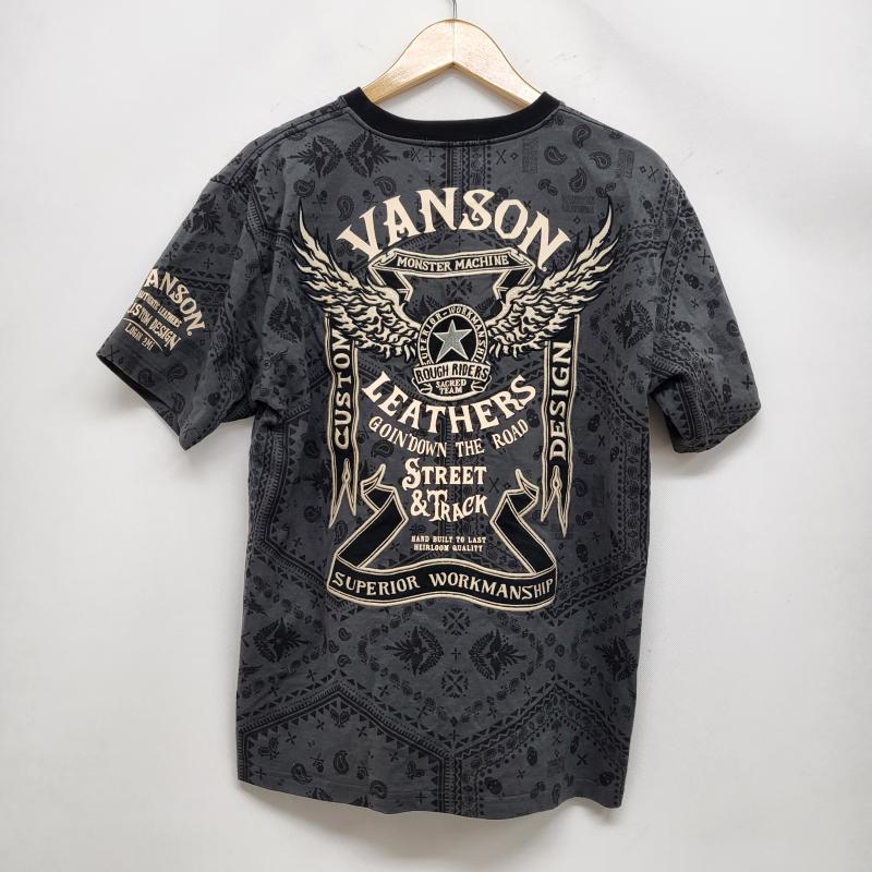 ヴァンソン VANSON Tシャツ 半袖 ペイズリー柄 スカル バイカー アメカジ L 灰 / グレー / gray メンズ USED 古着 中古 50163820