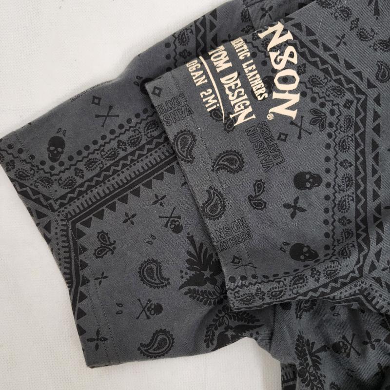 ヴァンソン VANSON Tシャツ 半袖 ペイズリー柄 スカル バイカー アメカジ L 灰 / グレー / gray メンズ USED 古着 中古 50163820