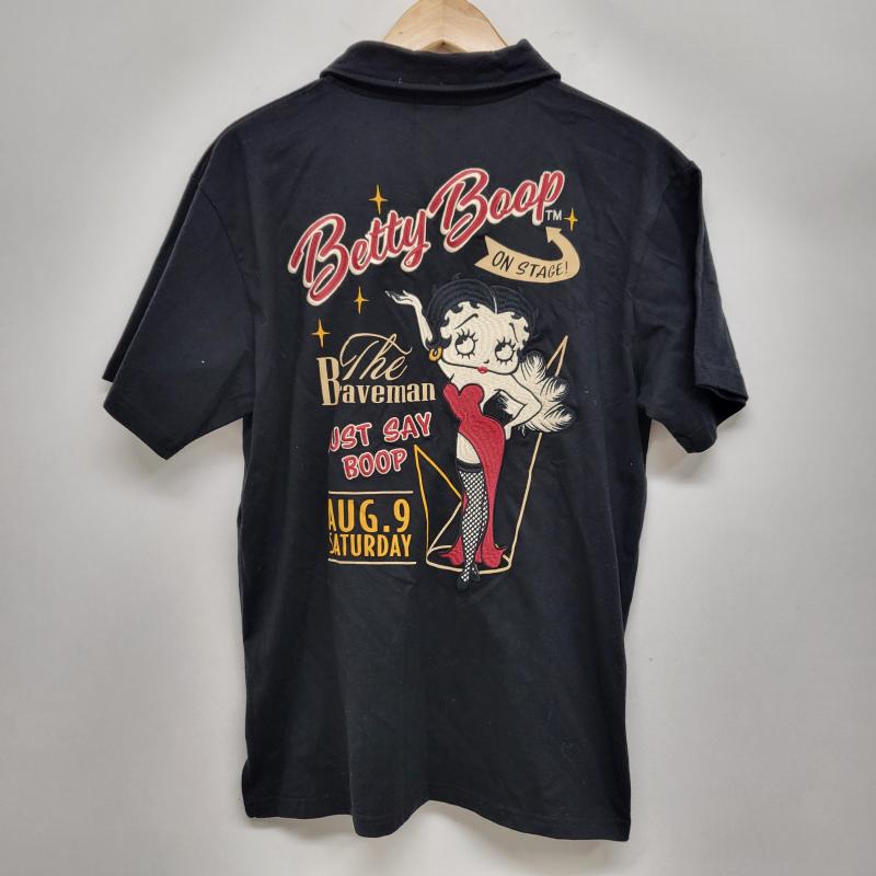 ＵＳＥＤ古着 USED/古着 Tシャツ 半袖 THE BRAVEMAN×BETTYBOOP コラボ 半袖ポロシャツ bbb-2321 L 黒 / ブラック / black メンズ USED 古着 中古 50163822