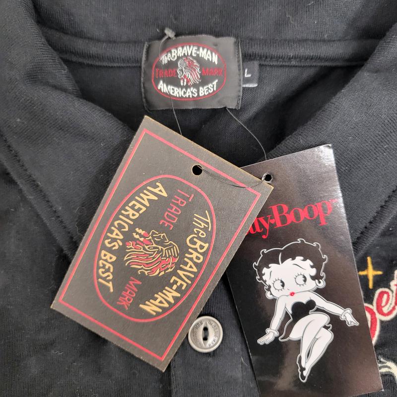ＵＳＥＤ古着 USED/古着 Tシャツ 半袖 THE BRAVEMAN×BETTYBOOP コラボ 半袖ポロシャツ bbb-2321 L 黒 / ブラック / black メンズ USED 古着 中古 50163822
