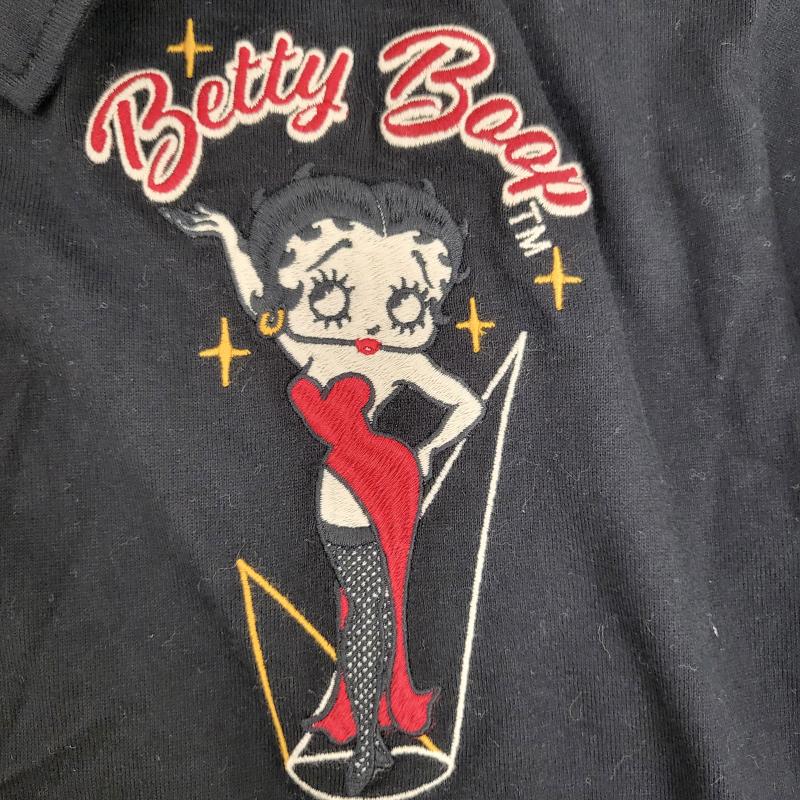 ＵＳＥＤ古着 USED/古着 Tシャツ 半袖 THE BRAVEMAN×BETTYBOOP コラボ 半袖ポロシャツ bbb-2321 L 黒 / ブラック / black メンズ USED 古着 中古 50163822