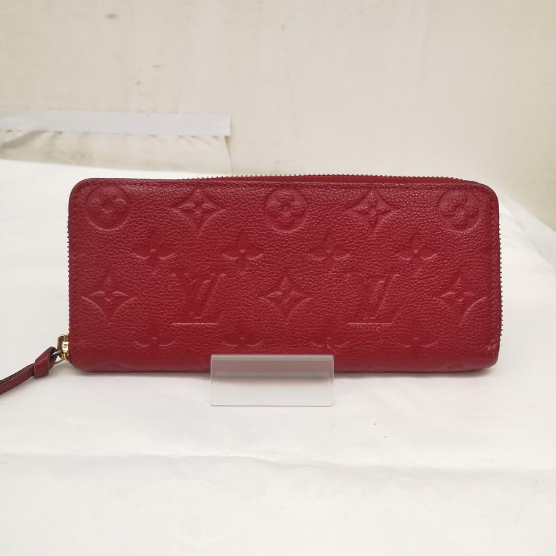 ルイヴィトン LOUIS VUITTON 財布 長財布 ポルトフォイユ クレマンス M63698 長財布 モノグラム アンプラント - 赤 / レッド / red レディース USED 古着 中古 50163823