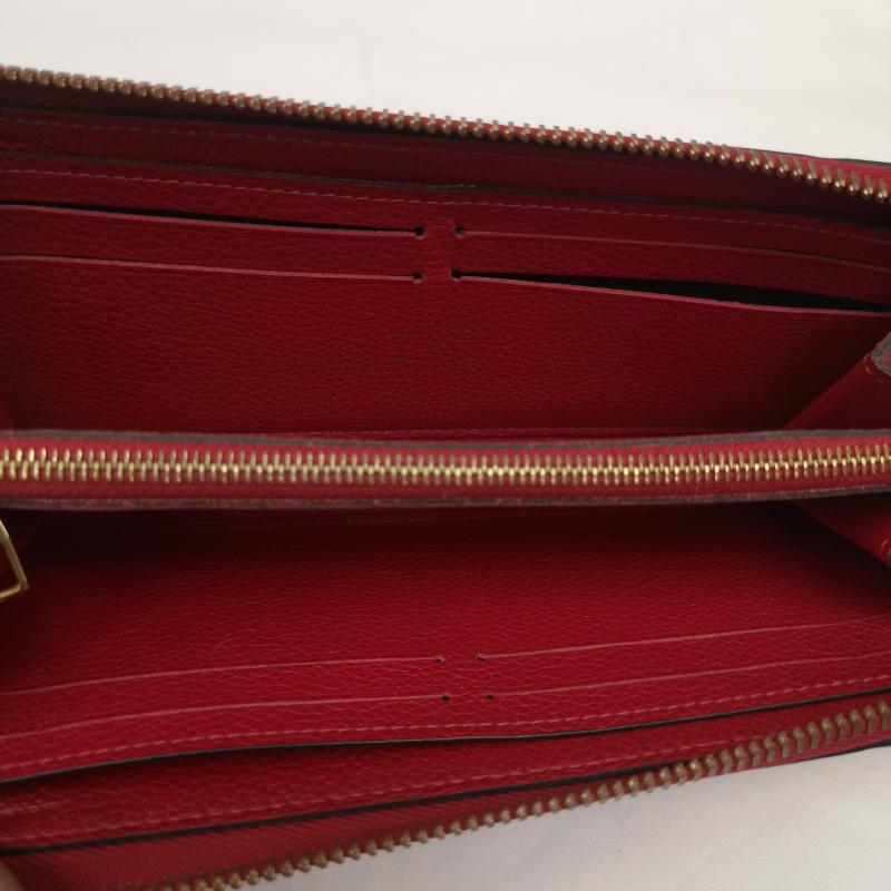 ルイヴィトン LOUIS VUITTON 財布 長財布 ポルトフォイユ クレマンス M63698 長財布 モノグラム アンプラント - 赤 / レッド / red レディース USED 古着 中古 50163823