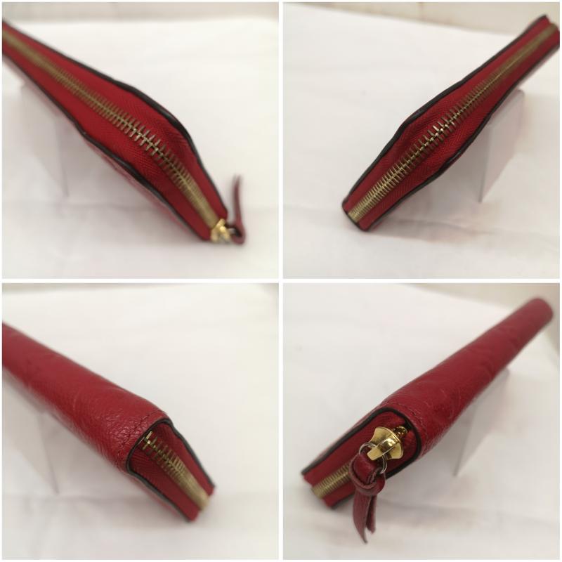 ルイヴィトン LOUIS VUITTON 財布 長財布 ポルトフォイユ クレマンス M63698 長財布 モノグラム アンプラント - 赤 / レッド / red レディース USED 古着 中古 50163823