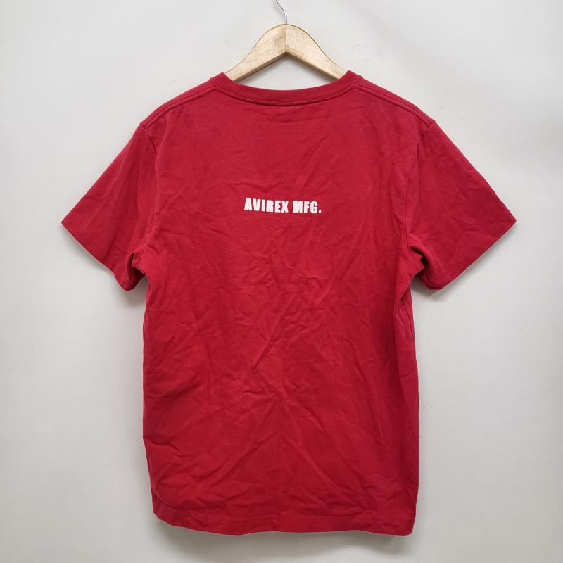 アヴィレックス AVIREX Tシャツ 半袖 コットン素材 赤 半袖 胸ポケット ワッペン L メンズ USED 古着 中古 50163825