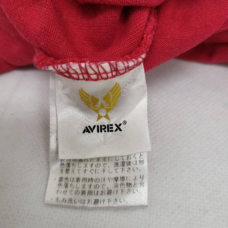 アヴィレックス AVIREX Tシャツ 半袖 コットン素材 赤 半袖 胸ポケット ワッペン L メンズ USED 古着 中古 50163825