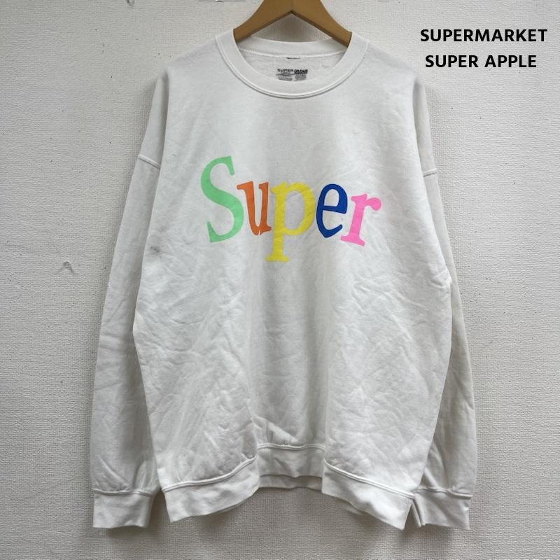古着 USED トレーナー 長袖 SUPERMARKET SUPER APPLE クルー スウェット トレーナー XL 白 / ホワイト / white メンズ USED 古着 中古 50163837