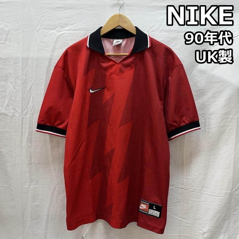 ナイキ NIKE ポロシャツ 半袖 90年代 ビンテージ UK製 ナイロン ポロシャツ ナンバリング17 90s VINTAGE L メンズ USED 古着 中古 50163838