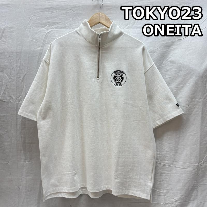 古着 USED Tシャツ 半袖 TOKYO23 ONEITA ロゴ 刺繍 ハーフジップ カデット 半袖 Tシャツ T23-23-012 M 白 / ホワイト / white メンズ USED 古着 中古 50163844