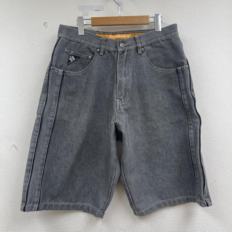 フリーキー FREAKY パンツ ショートパンツ Y2k 刺繍 ヴィンテージ バギー デニム ハーフパンツ ショーツ 34インチ 灰 / グレー / gray メンズ USED 古着 中古 50163848