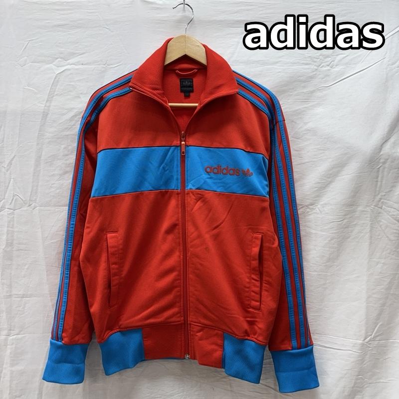 アディダス adidas ジャケット、上着 ジャンパー、ブルゾン ナイロン ジャージ トラック ジャケット S 赤 / レッド / red X 青 / ブルー / blue メンズ USED 古着 中古 50163850