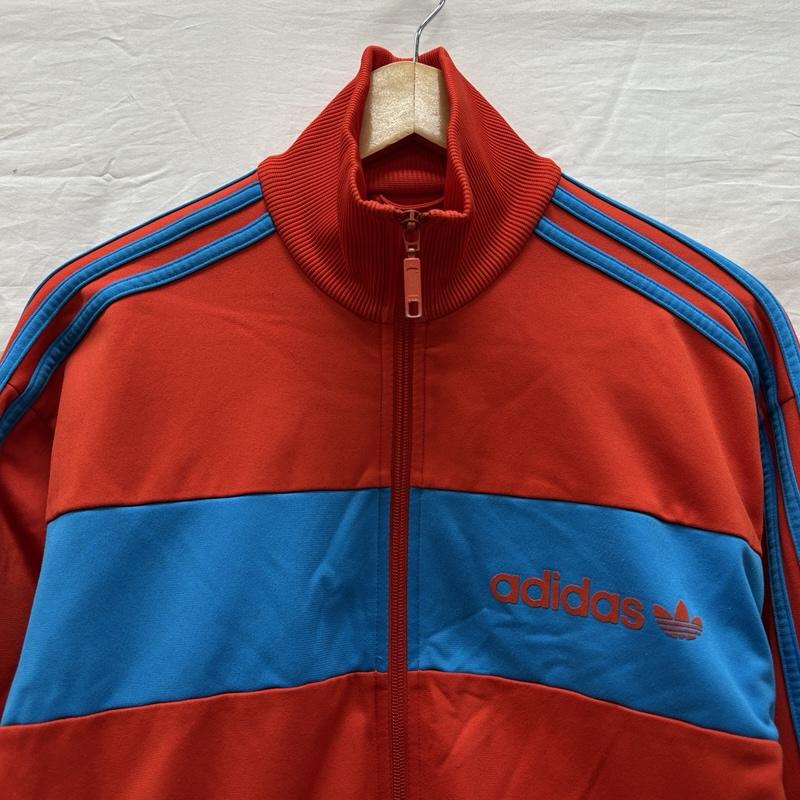 アディダス adidas ジャケット、上着 ジャンパー、ブルゾン ナイロン ジャージ トラック ジャケット S 赤 / レッド / red X 青 / ブルー / blue メンズ USED 古着 中古 50163850