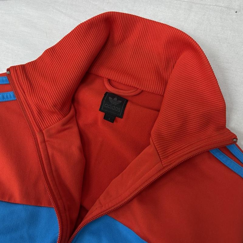 アディダス adidas ジャケット、上着 ジャンパー、ブルゾン ナイロン ジャージ トラック ジャケット S 赤 / レッド / red X 青 / ブルー / blue メンズ USED 古着 中古 50163850