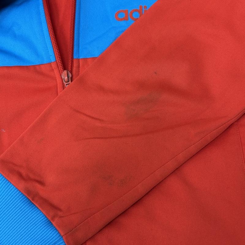 アディダス adidas ジャケット、上着 ジャンパー、ブルゾン ナイロン ジャージ トラック ジャケット S 赤 / レッド / red X 青 / ブルー / blue メンズ USED 古着 中古 50163850