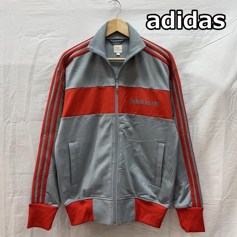 アディダス adidas ジャケット、上着 ジャンパー、ブルゾン ナイロン ジャージ トラック ジャケット M 灰 / グレー / gray X 赤 / レッド / red メンズ USED 古着 中古 50163851