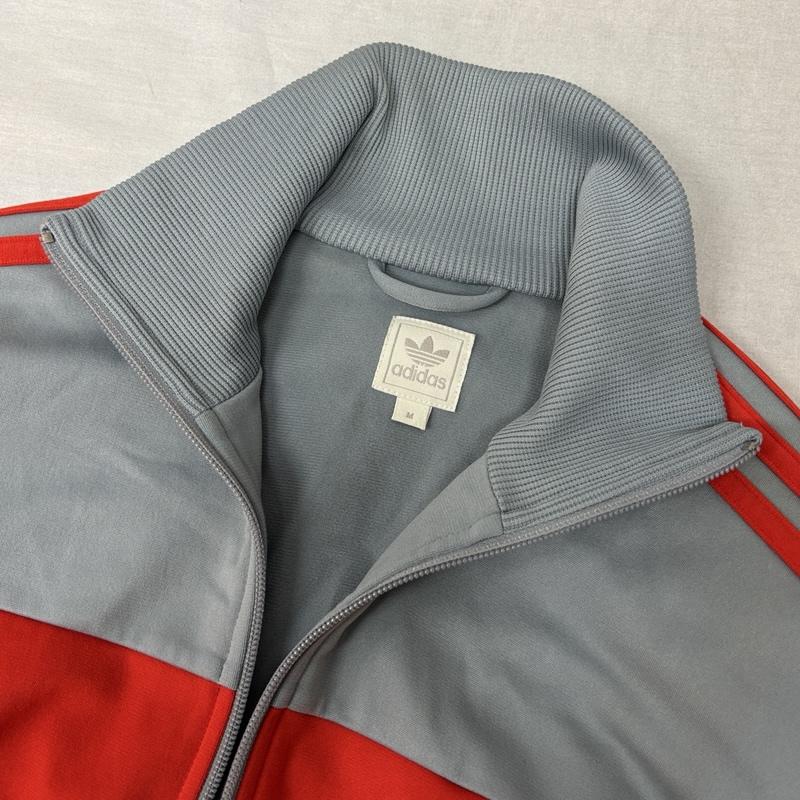 アディダス adidas ジャケット、上着 ジャンパー、ブルゾン ナイロン ジャージ トラック ジャケット M 灰 / グレー / gray X 赤 / レッド / red メンズ USED 古着 中古 50163851