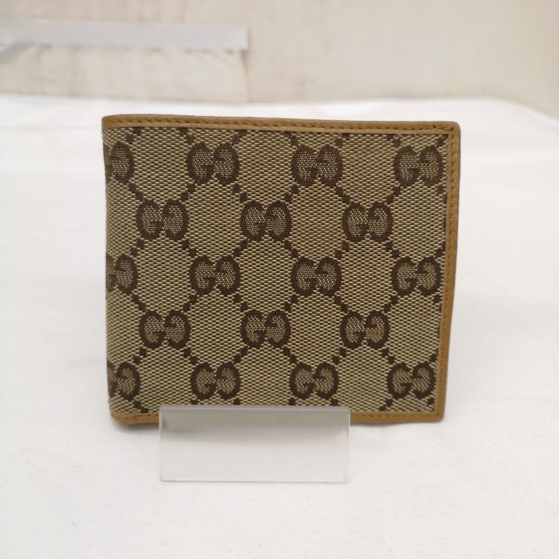 グッチ GUCCI 財布 二つ折り GG キャンバス カーフ レザー 二つ折り 財布 034 4276 0994 - ベージュ / ベージュ / beige レディース USED 古着 中古 50163854
