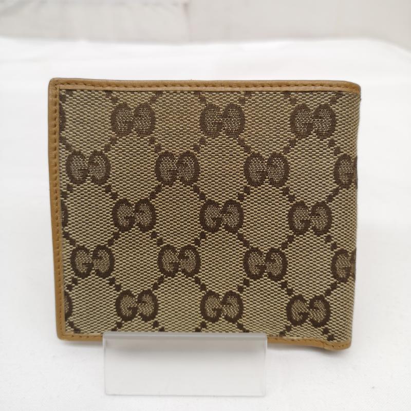 グッチ GUCCI 財布 二つ折り GG キャンバス カーフ レザー 二つ折り 財布 034 4276 0994 - ベージュ / ベージュ / beige レディース USED 古着 中古 50163854