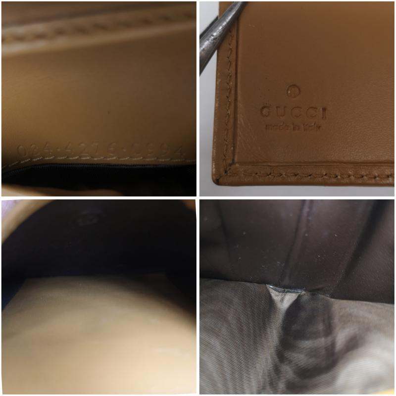 グッチ GUCCI 財布 二つ折り GG キャンバス カーフ レザー 二つ折り 財布 034 4276 0994 - ベージュ / ベージュ / beige レディース USED 古着 中古 50163854