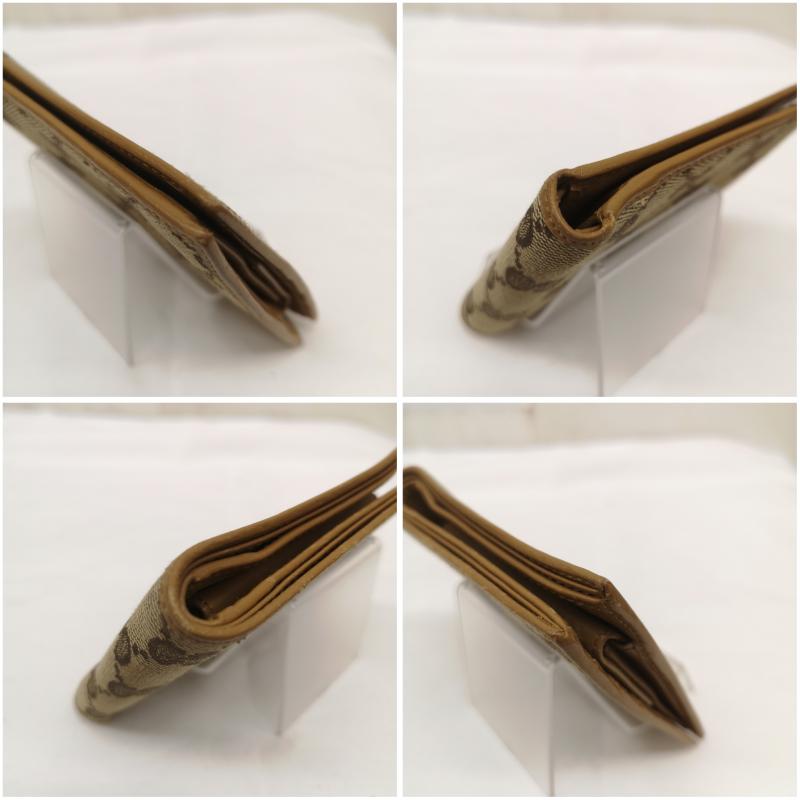 グッチ GUCCI 財布 二つ折り GG キャンバス カーフ レザー 二つ折り 財布 034 4276 0994 - ベージュ / ベージュ / beige レディース USED 古着 中古 50163854