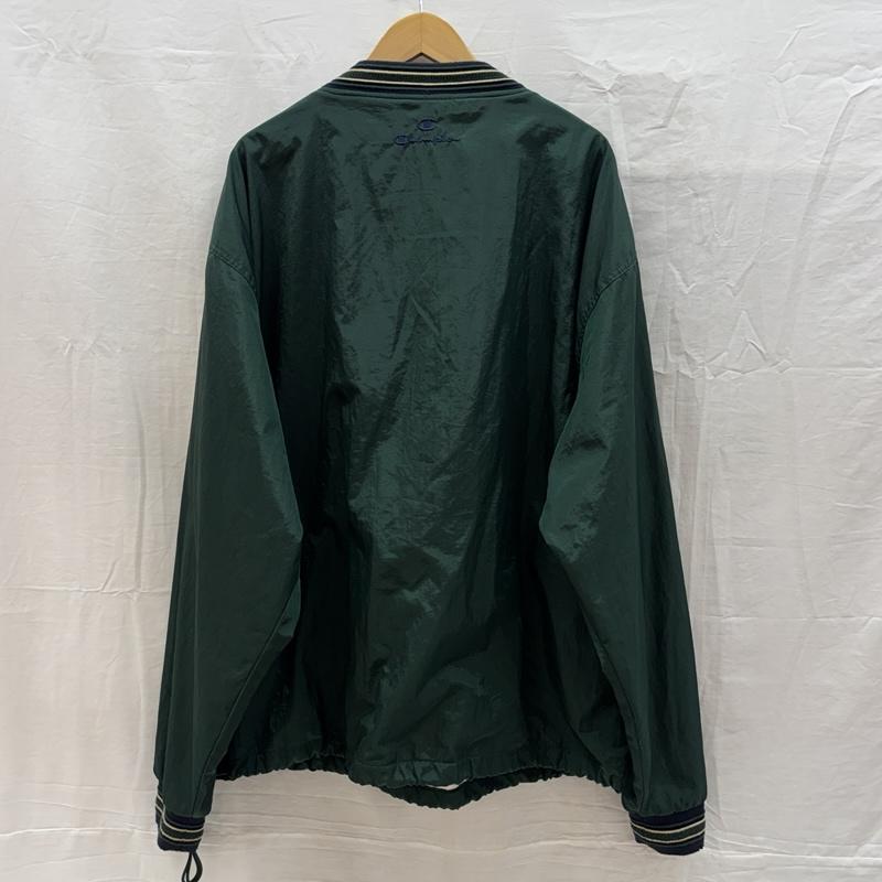 チャンピオン Champion トレーナー 長袖 ビッグサイズ ナイロン トレーナー WOLVES Vネック XL 緑 / グリーン / green メンズ USED 古着 中古 50163857