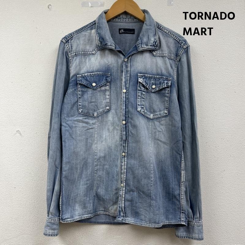 トルネードマート TORNADO MART シャツ、ブラウス 長袖 ユーズド加工 フェード ウエスタン デニム シャツ L インディゴ / インディゴ / Indigo メンズ USED 古着 中古 50163859