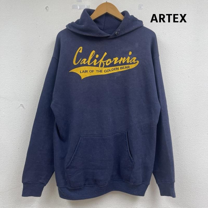 アルテックス ARTEX パーカー 長袖 USA製 80s 90s ヴィンテージ プリント プルオーバー パーカー XL 紺 / ネイビー / navy メンズ USED 古着 中古 50163861