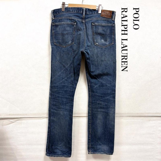 ポロラルフローレン POLO RALPH LAUREN パンツ デニム、ジーンズ デニム ジーンズ メキシコ製 W34 L32 レザー パッチ ロゴ ジッパーフライ 34インチ ロゴ、文字 インディゴ / インディゴ / Indigo メンズ USED 古着 中古 50163871