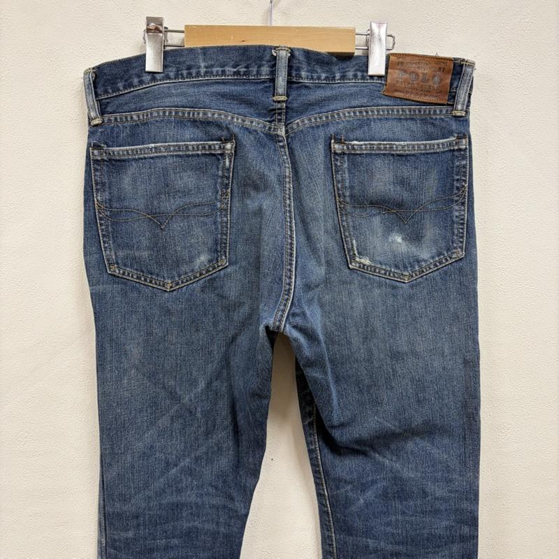 ポロラルフローレン POLO RALPH LAUREN パンツ デニム、ジーンズ デニム ジーンズ メキシコ製 W34 L32 レザー パッチ ロゴ ジッパーフライ 34インチ ロゴ、文字 インディゴ / インディゴ / Indigo メンズ USED 古着 中古 50163871