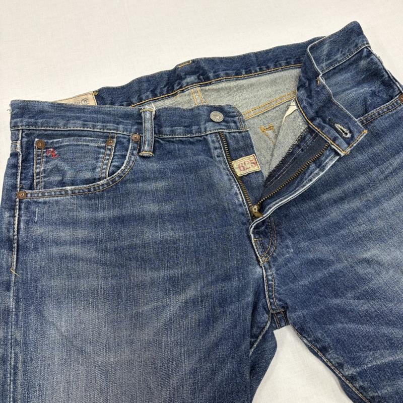 ポロラルフローレン POLO RALPH LAUREN パンツ デニム、ジーンズ デニム ジーンズ メキシコ製 W34 L32 レザー パッチ ロゴ ジッパーフライ 34インチ ロゴ、文字 インディゴ / インディゴ / Indigo メンズ USED 古着 中古 50163871