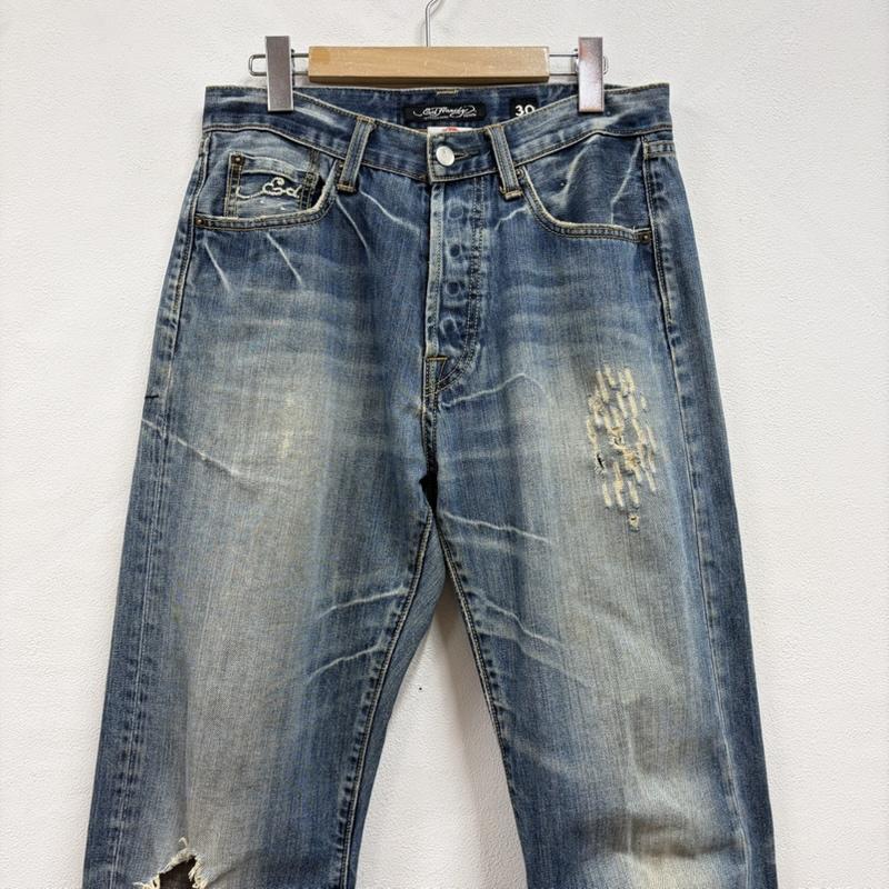 エドハーディー Ed Hardy パンツ デニム、ジーンズ 2009年 限定 レア 希少 スカル バイク ロゴ 刺繍 ダメージ デニム ボタンフライ Y2K 30インチ ロゴ、文字 X 刺繍 マルチカラー / マルチカラー / multicolor メンズ USED 古着 中古 50163872